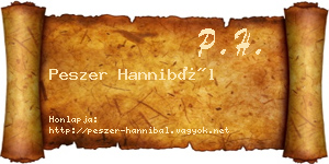Peszer Hannibál névjegykártya